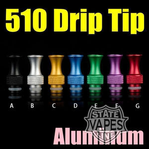 510 Aluminum Solid Drip TipsStateline Vapes